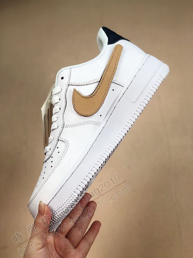 Nike男鞋 白深藍牛仔換鉤魔術貼 耐克空軍一號 經典百搭休閒運動板鞋 男女同款  hdx13123